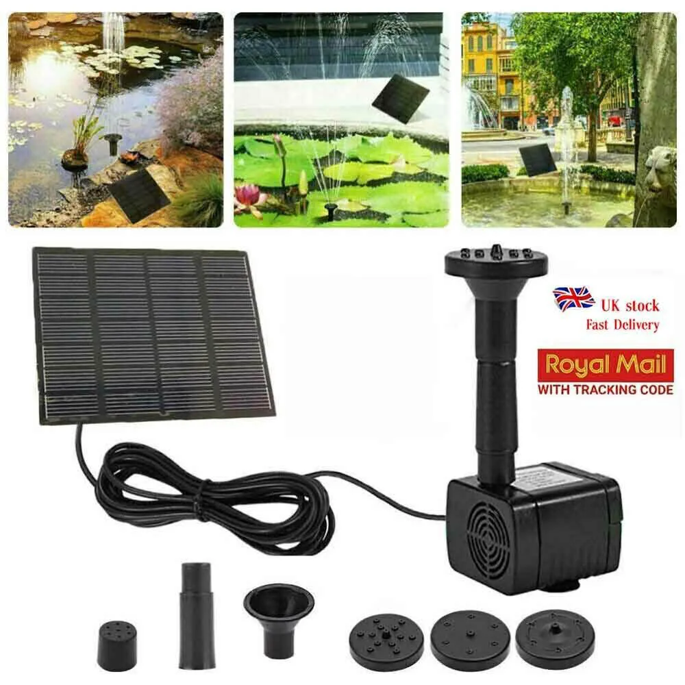 

Solar Fountain Pump With 4 Nozzles Solar Pond Pump Solar Panel Water Pump for Garden Pool Pond Aquarium Fountain