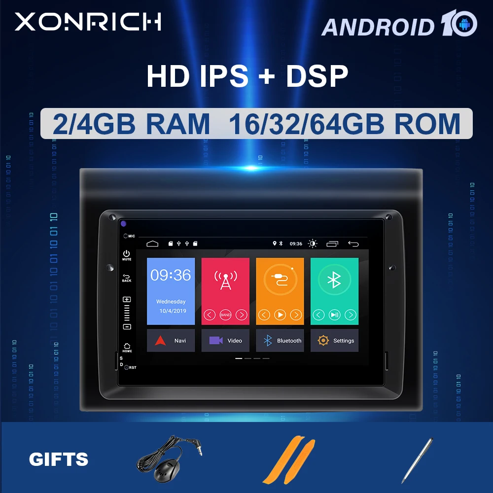 Автомагнитола на Android 10 DVD-плеер для Fiat Ducato 2008-2015 Citroen Jumper Peugeot Boxer мультимедиа GPS
