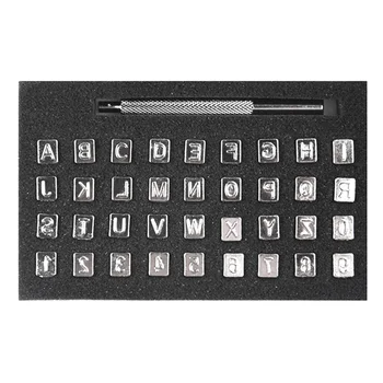 

36pcs DIY Leather Seal Engraving Craft Tool Steel Alphabet Number Stamp Leather Craft Stamps Metal Printing Mold Engraving Set
