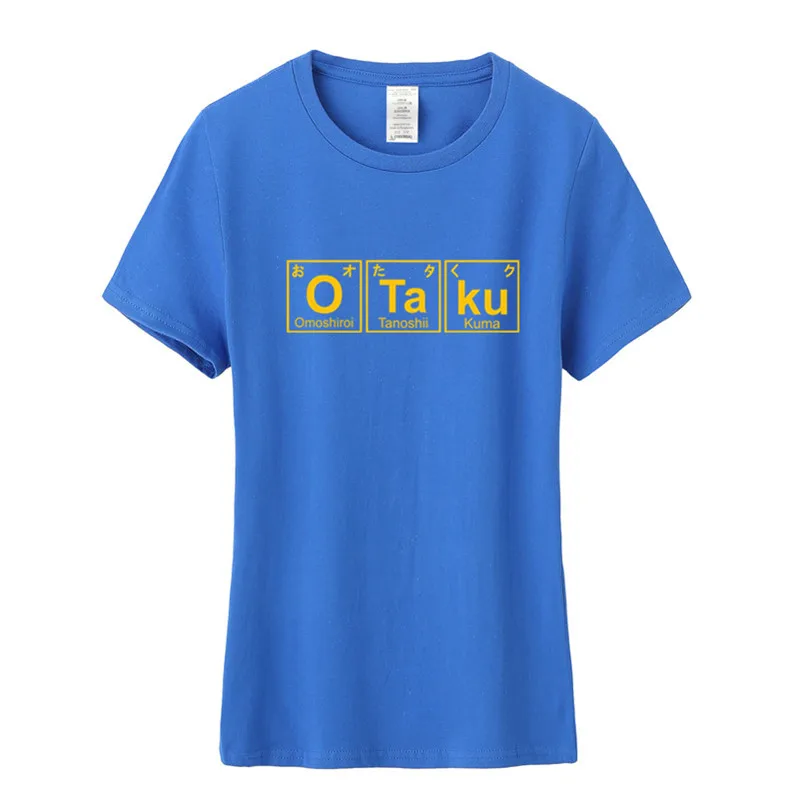 As picture Новая футболка Otaku Chemistry Женская хлопковая Футболка с круглым вырезом и короткими рукавами для девочек Футболка Otaku TM-037 - Цвет: As picture