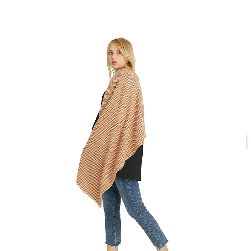 Осенний и зимний женский клетчатый шарф, осенняя и зимняя Корейская версия, клетчатый длинный английский теплый воротник