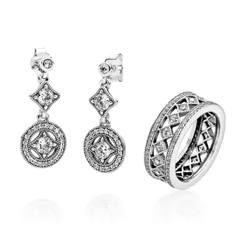 

NEW 2019 100% 925 Sterling Silver SALE - Vintage Fascination Ring Charms rings Fit DIY Original Jewelry A Set
