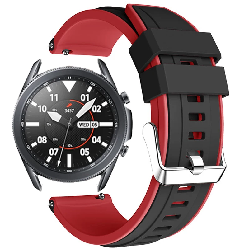 Double-Color-Strap-For-Samsung-Galaxy-Watch3-45MM-Watch-3-45MM-LTE-Smart-Bracelet-22MM-Silicone - 副本