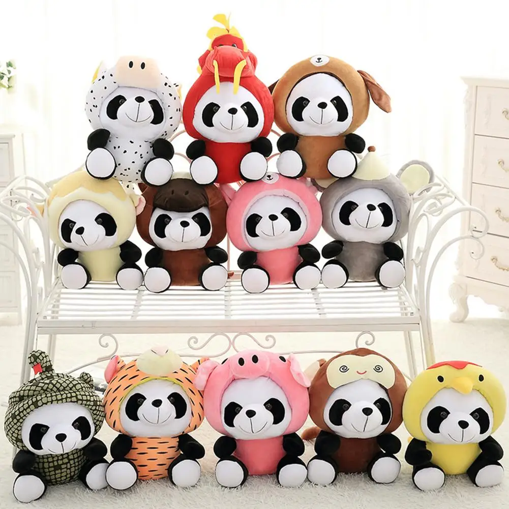 

1Pc Cute Panda Chinese Zodiac Plush Stuffed Doll Toy Sofa Decor Birthday Gift