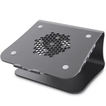 

Aluminum Laptop Riser Stand with USB 3.0 Hub and SD Card Reader, Desktop Ergonomic Notebook Cooling Holder for MacBook Air Pro