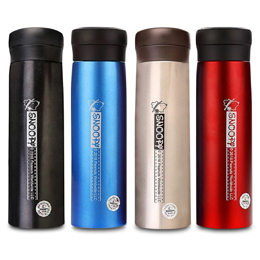 

SNOOPY 420ml Double-Layer Lid Insulation Cup Stainless Steel Vacuum Flask 24h Thermose Drinking Bottle For Outdoor Camping