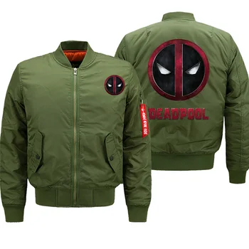 

2019 Hot Sale Deadpool Printed Bomber Jacket Men Winter Male JacketS Military Army Hip Hop Brand Clothing Casual Zipper Outwear