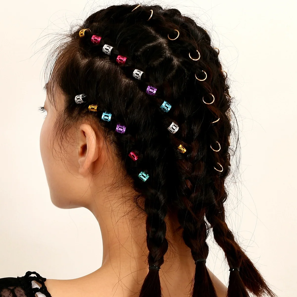 Горячая Заплетенные волосы орнамент для женщин очаровательный сплав круг обруч индивидуальная оплетка DIY кулон аксессуары для волос