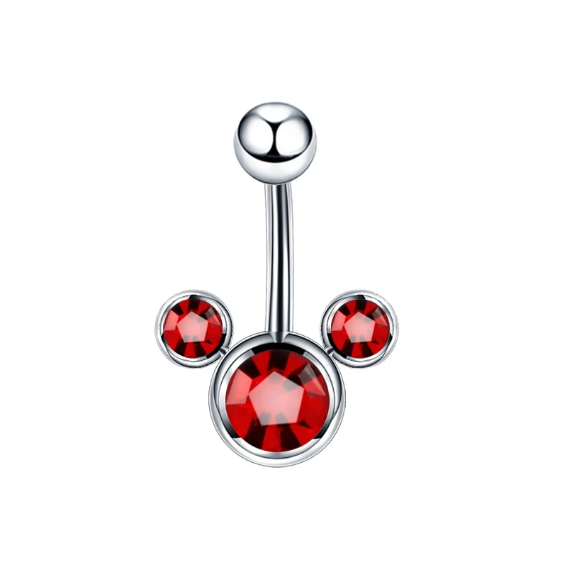 Piercing Jewelry 1PC Surgical Steel Single Crystal Rhinestone Belly Button Rings