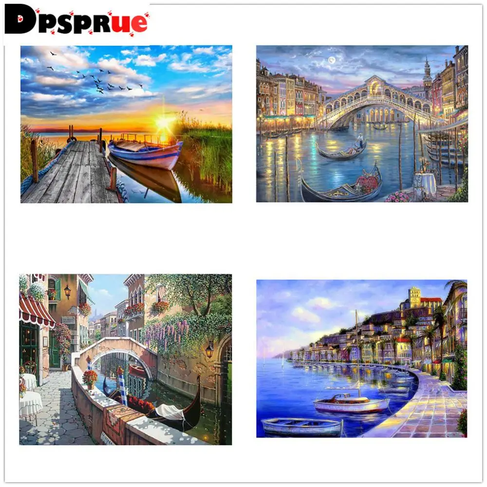 

Diamond Painting Water City Venice Diamond Mosaic Scenery Cross Stitch Diamond Embroidery 5D DIY Full Square/Round Home Decor