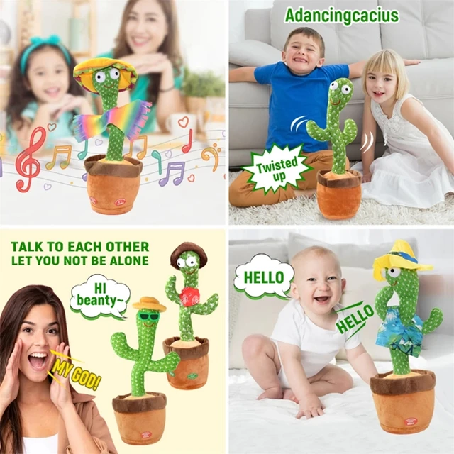 Dancing Cactus 120 Songs Speaker Talking USB Charging Soft Toys Baby Kids Dancing Twisting Cactus Luminous Recording Plush Dolls 2