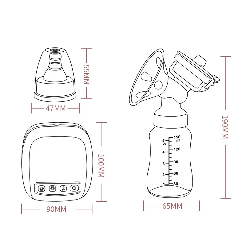 Double-Electric-Breast-pumps-Powerful-Nipple-Suction-USB-Intelligent-Breast-Pump-Baby-Milk-bottle-Cold-Heat (5)