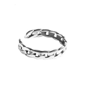 

Simple 925 Sterling Silver Rings For Women Vintage Resizable Handmade Ring Bague Femme Argent Anillos Pareja Mujer Moda Jewelry