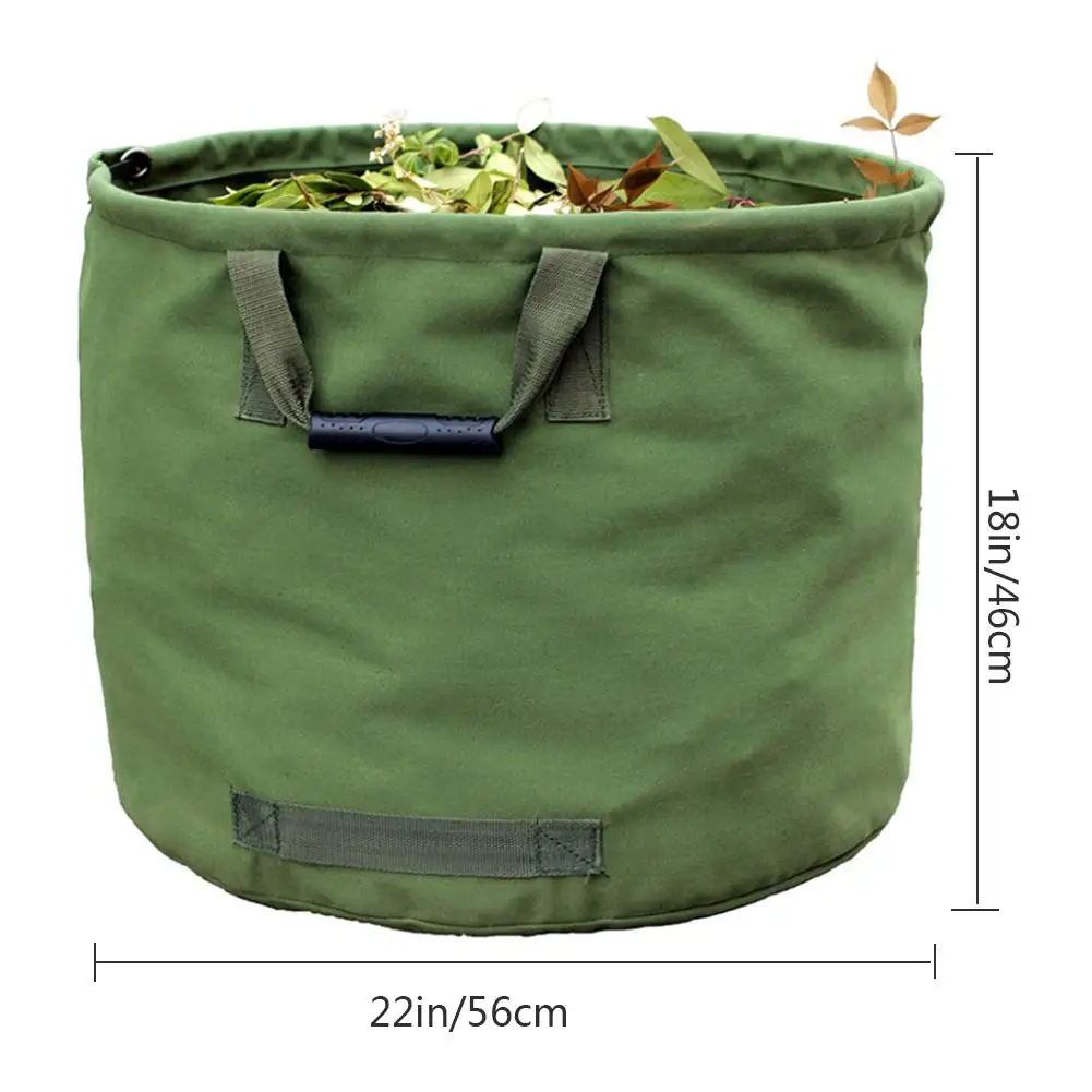 22x18IN Garden Leaf Storage Bag Garden Plant Flower Garbage Bag 600D Waterproof Oxford Cloth Reusable Gardening Lawn Leaf