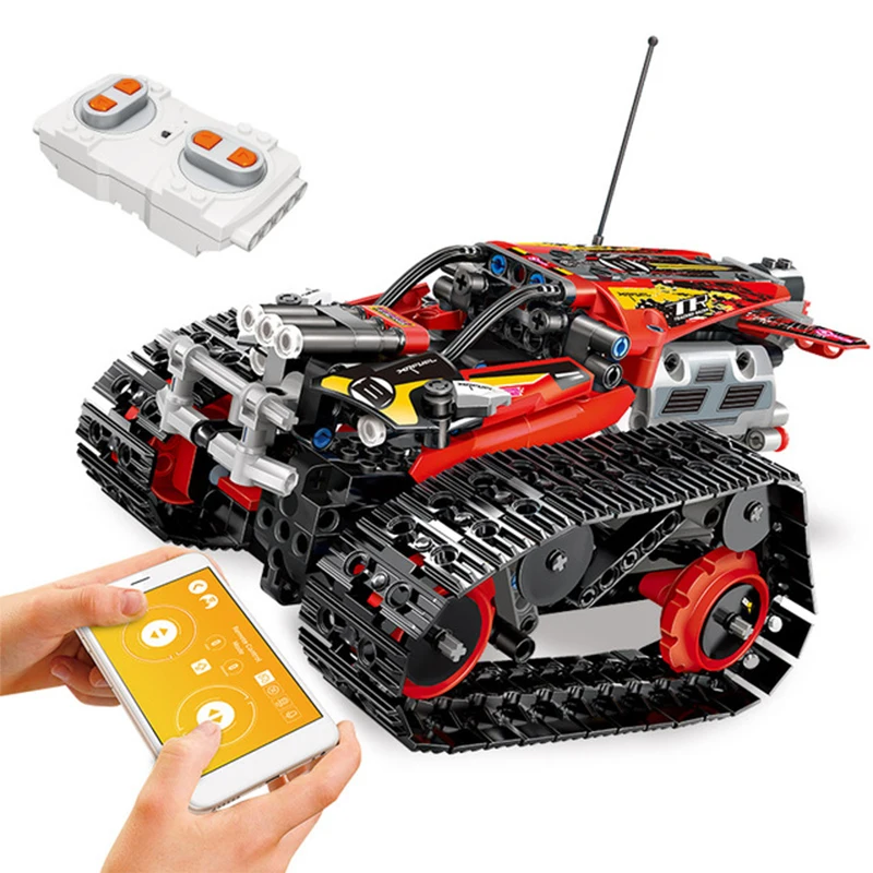 

391pcs Technic RC Tracked Stunt Racer Building Blocks Toys Compatible Model Creator APP Remote Control Car for Children Gifts