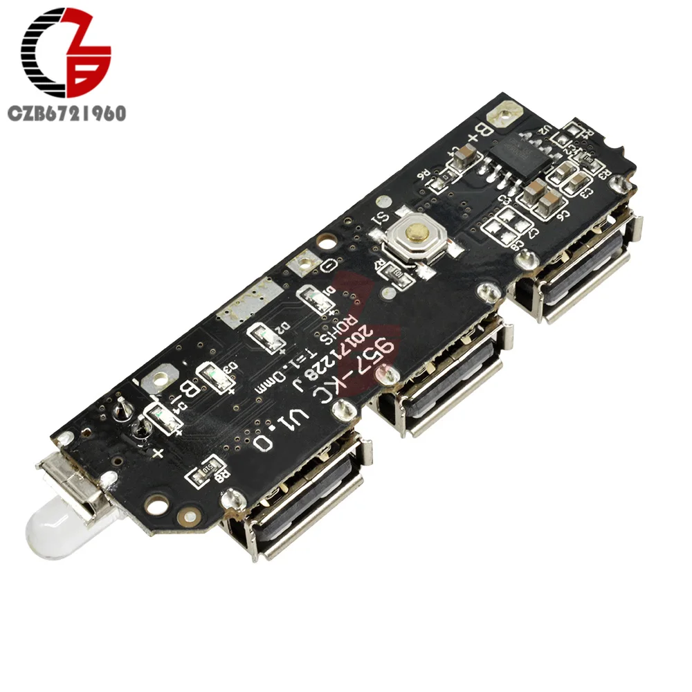 Battery Charger 3 USB Output Mobile Power Bank Charging Module 18650 Lithium Battery Charger Board