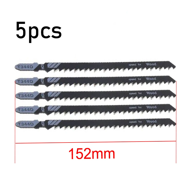 5 PACK Jigsaw Blade Cutting Tool For Wood Sheet Panels Extra Long 6T T344D TOP 152mm Woodworking Tool For Fast Straight Cutting