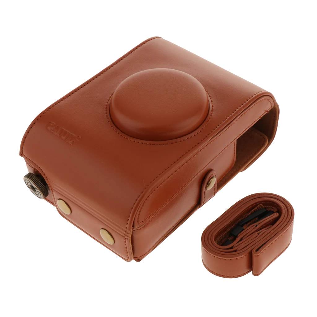 Protective Cover Case Storage Travel Bag with Adjustable Strap For Lomo Automat Instax Camera  - Brown
