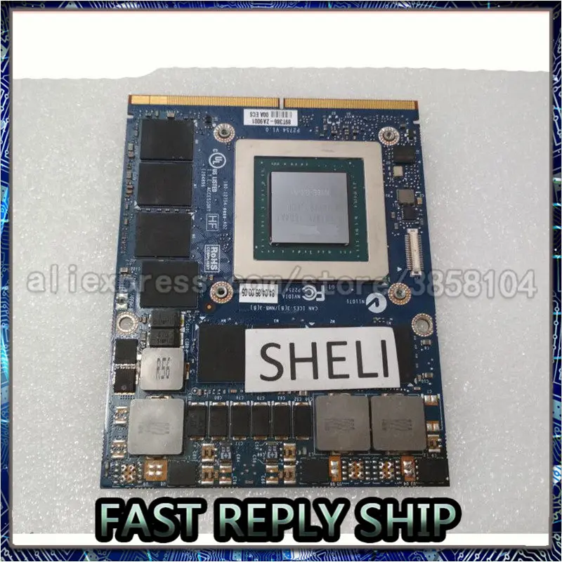 Видеокарта SHELI GTX980M GTX 980M графическая видеокарта GPU с объемом памяти 8 Гб GDDR5 для