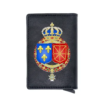 

Kingdom of France Digital Printing Credit Card Holder Charm Men Women PU Leather RFID Aluminium Wallet Mini Small Money Bag