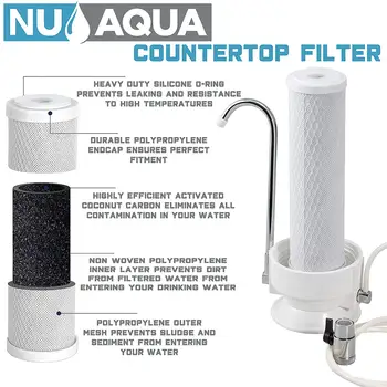 

Premium Countertop Water Filtration System – Easy To Use Portable Faucet Mounted Filter Transforms Tap Water Into Drinking Water