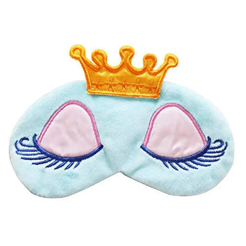 

AMS-Cartoon Long Eyelashes Big Eyes Crown Sleeping Eye Mask Sleep Mask-Blue