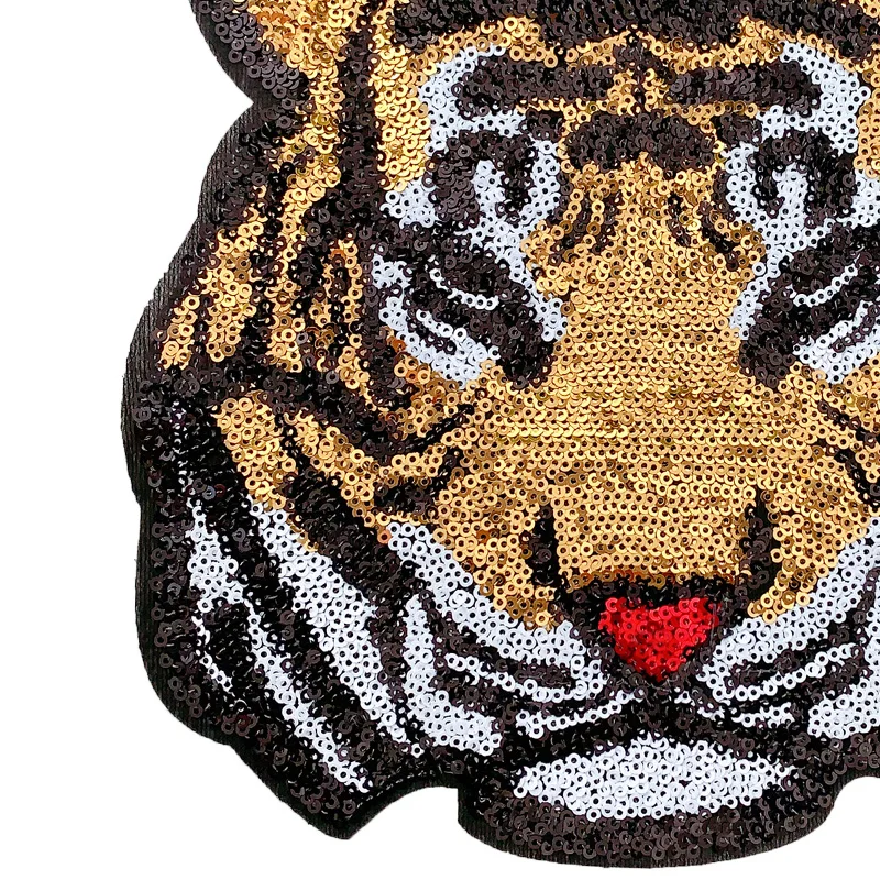 Logo Patch Cats Iron on Patches Bulk for Clothing Sequin Red Black  Accessories Diy Stickers for Clothes Large Badge FreeShipping