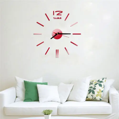 2021 New Style  Modern Large 3D Mirror Surface Wall Clock Sticker Home Office Room DIY Decor Hot