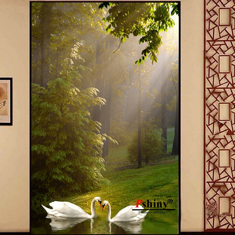 PSHINY 5D DIY фотообои любовь пейзаж полное сверло круглые стразы картины алмазная