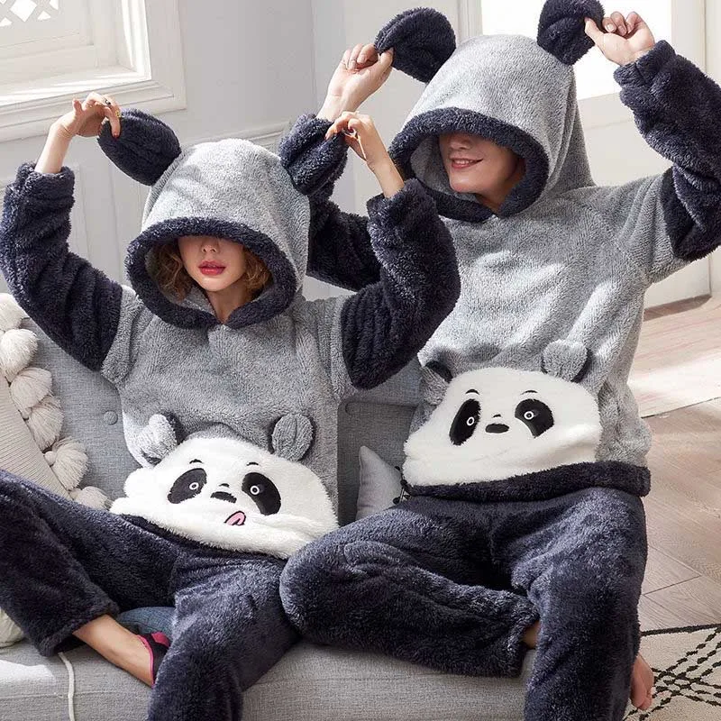 

kigurumi Conjunto pijamas pareja unisex para adultos animal dibujos animados lindo pijama mujer de manga larga con capucha