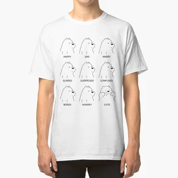 

Ice Bear Moods T - Shirt Bare Bears Ice Bear Polar Bear Grizz Panda Cartoon Mood Mood Faces Fun Funny