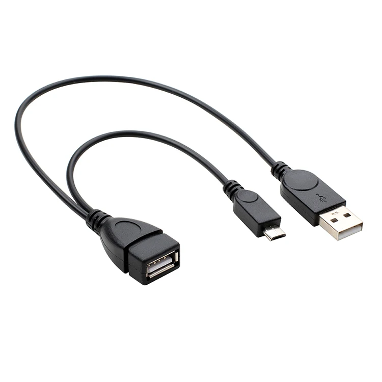 Горячая Распродажа Micro USB Мужской к USB Женский хост-кабель OTG и USB кабель питания Y сплиттер
