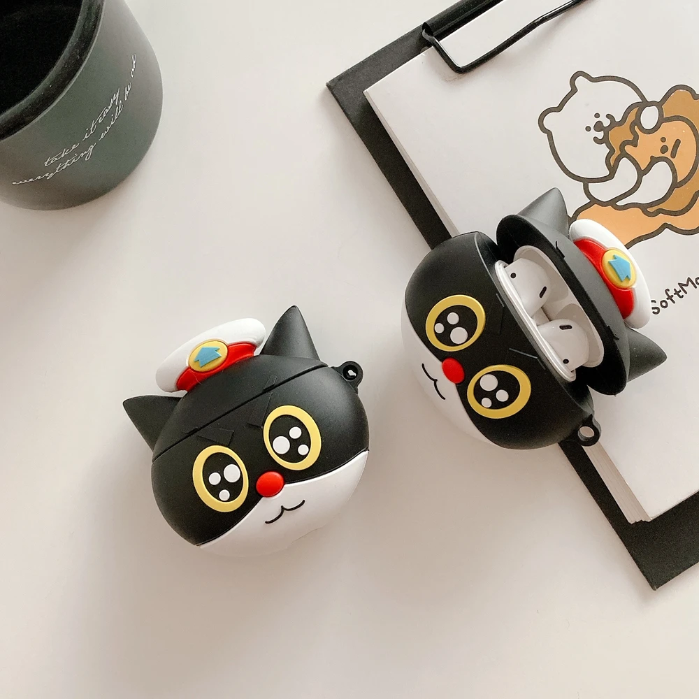 Чехол для Airpods Pro, роскошный, 3D, милый, Mr., черный, чехол, Bluetooth, для наушников, чехол для AirPods 2, силиконовый чехол, коробка