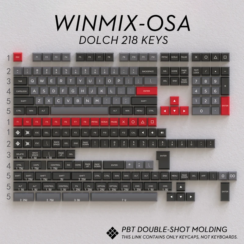 OSA keycap PBT dolch lava оранжевый изготовленный по индивидуальному заказу полный