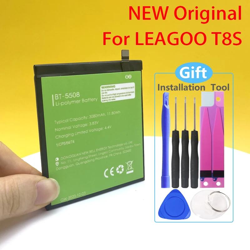 100% Оригинальный 3080 мА/ч BT 5508 Батарея для Leagoo T8S мобильный телефон в наличии