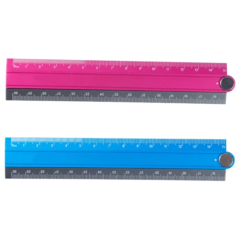 

Folding Ruler Rulers Folding Aluminum Alloy Ruler Metal Stationery Rule Measuirng Tool 30cm Blue & Black Purple & Black