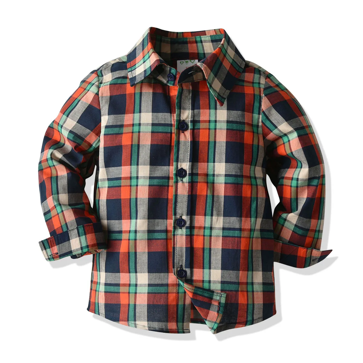 2 Модная клетчатая рубашка с длинными рукавами, хлопковая рубашка для детей 2-7 лет, рубашки для мальчиков - Цвет: 2