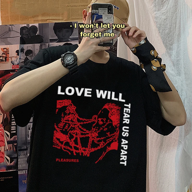 Мужская футболка с принтом рэпер Lil Peep Love Will Tear Us Party Cool Unsixe короткими рукавами