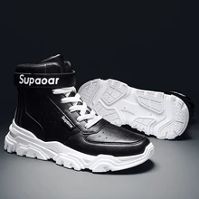 Мужские кожаные ботинки; удобная зимняя теплая обувь; мужские мотоботы; мужские ботильоны с высоким берцем; прогулочная зимняя обувь; рабочие ботинки Martens