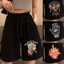 2022 verão calções casuais estilo de moda masculina mulher bermuda praia shorts mulher mão impressa confortável drawstring esportes shorts