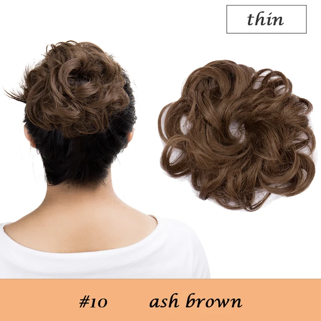 HAIRRO 80g Straight Donut Chignon Hairpieces Synthetic Ombre Elastic Updo Chignon Fluffy Messy Scrunchies Hair Bun For Women 10-28g
