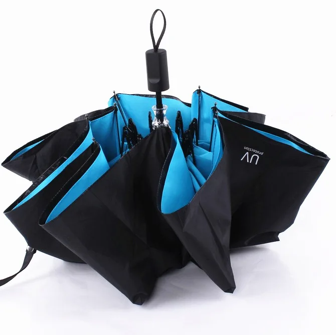 

Currently Available New Style Double Layer Vinyl UV jiu he ban Parasol Umbrella Folding Umbrella Sun-resistant Umbrella rechar