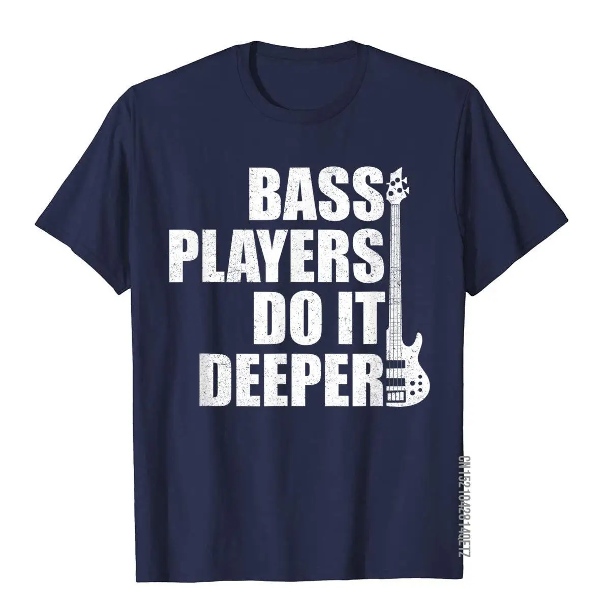 Bass Players Do It Deeper funny bass player T-Shirt__B5617navy