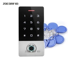 Сенсорная панель RFID ID Водонепроницаемый IP66 пароль контроль доступа отпечатков пальцев металлический чехол биометрический дверной замок контроль доступа kepad