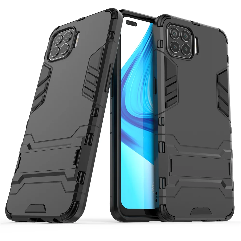 Custodia Per Cavalletto Per Oppo F17 Pro Oppo F17 A93 A73 4G Reno 4 Lite Custodia Antiurto Tpu + Pc Custodia Rigida Per Oppo F17Pro