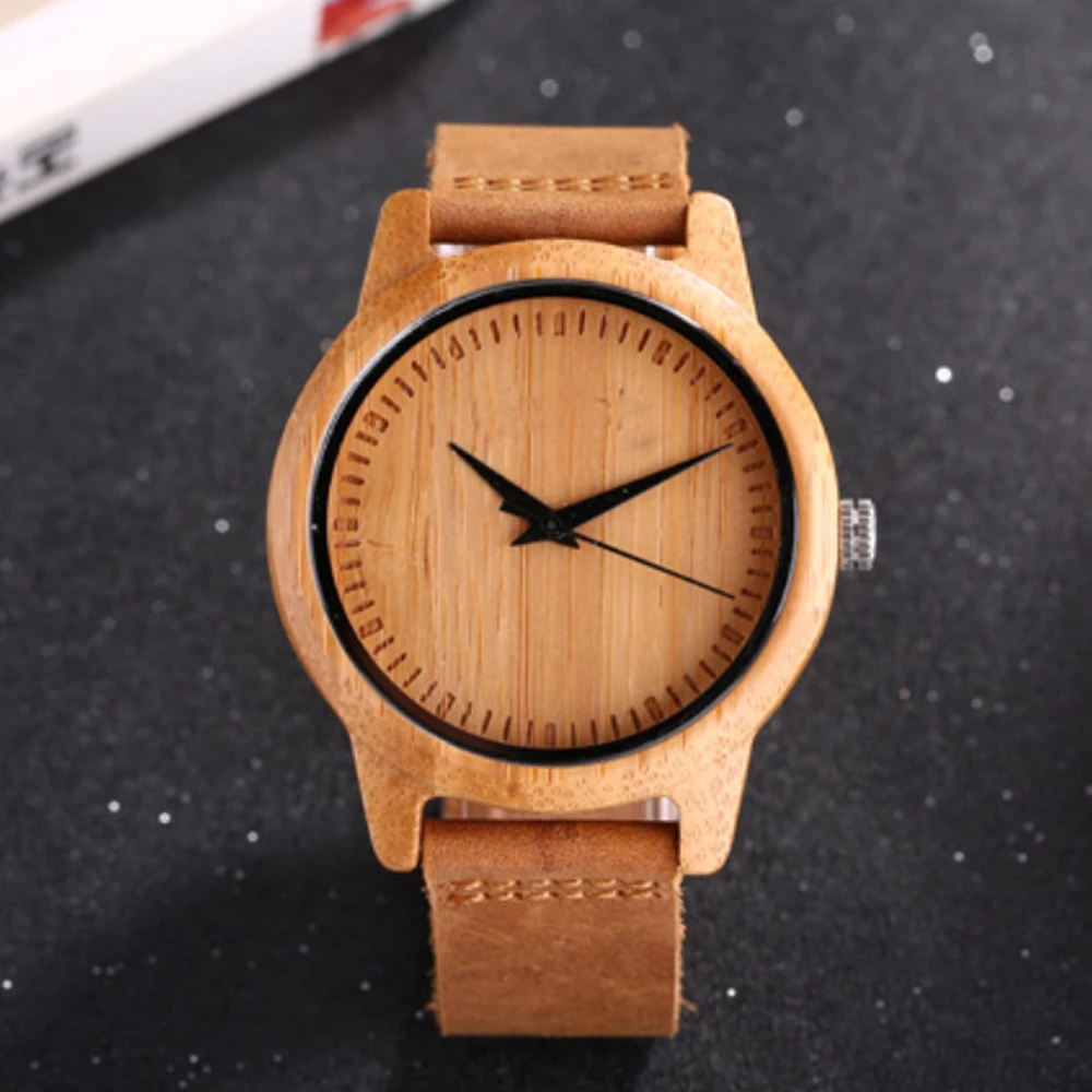

2020 watches top luxury brand mens watch Roman Numerals Wood PU Leather Band Analog Quartz Vogue Wrist Watches relogio masculino