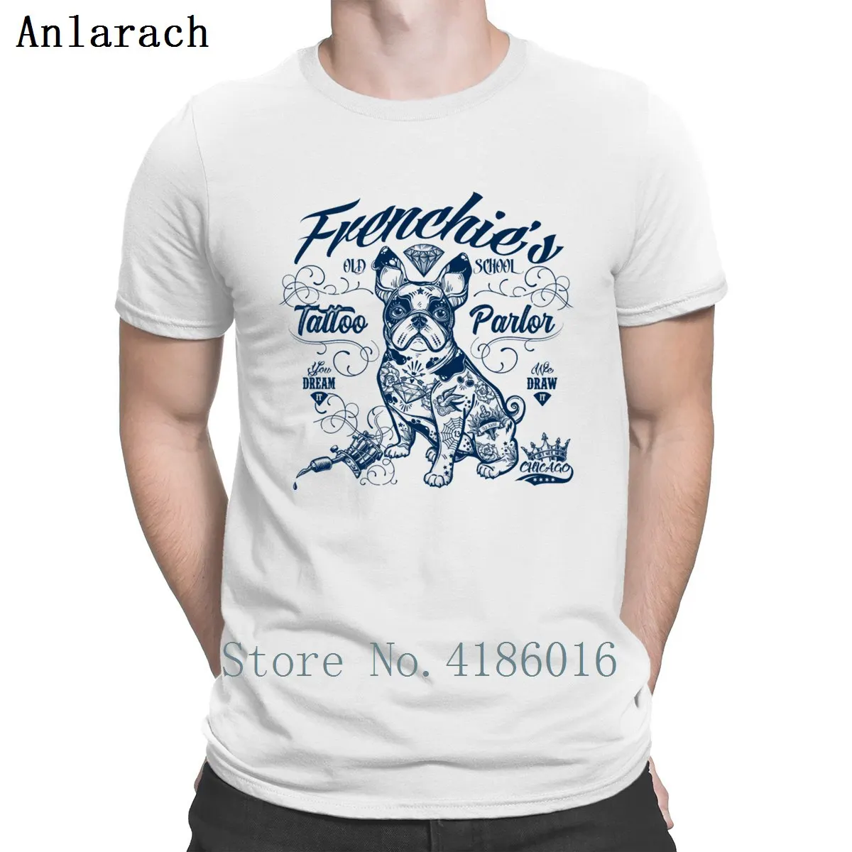 

Frenchie's Old School T-Shirt Round Neck Hiphop Kawaii Building Men's Tshirt 2018 Designing Cotton Male Crazy