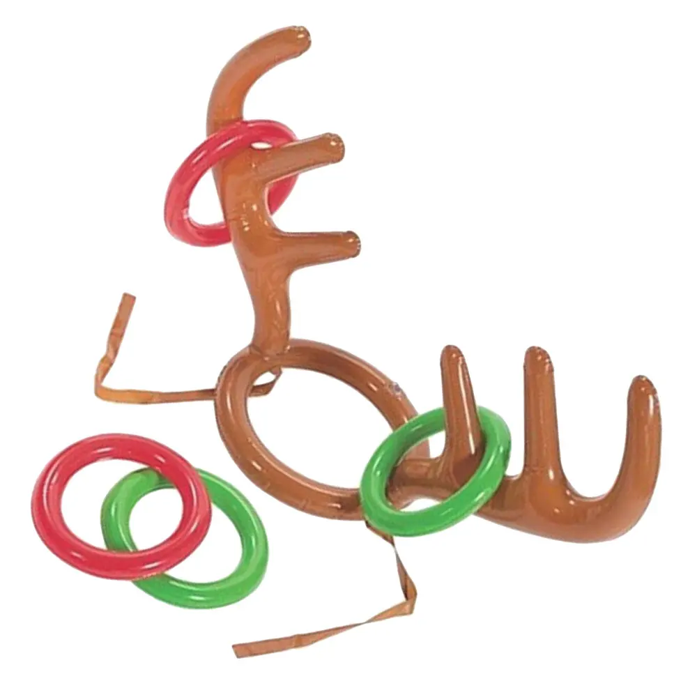 Christmas Inflatable Reindeer Antler Hat Ring Toss Game PVC Party Supplies