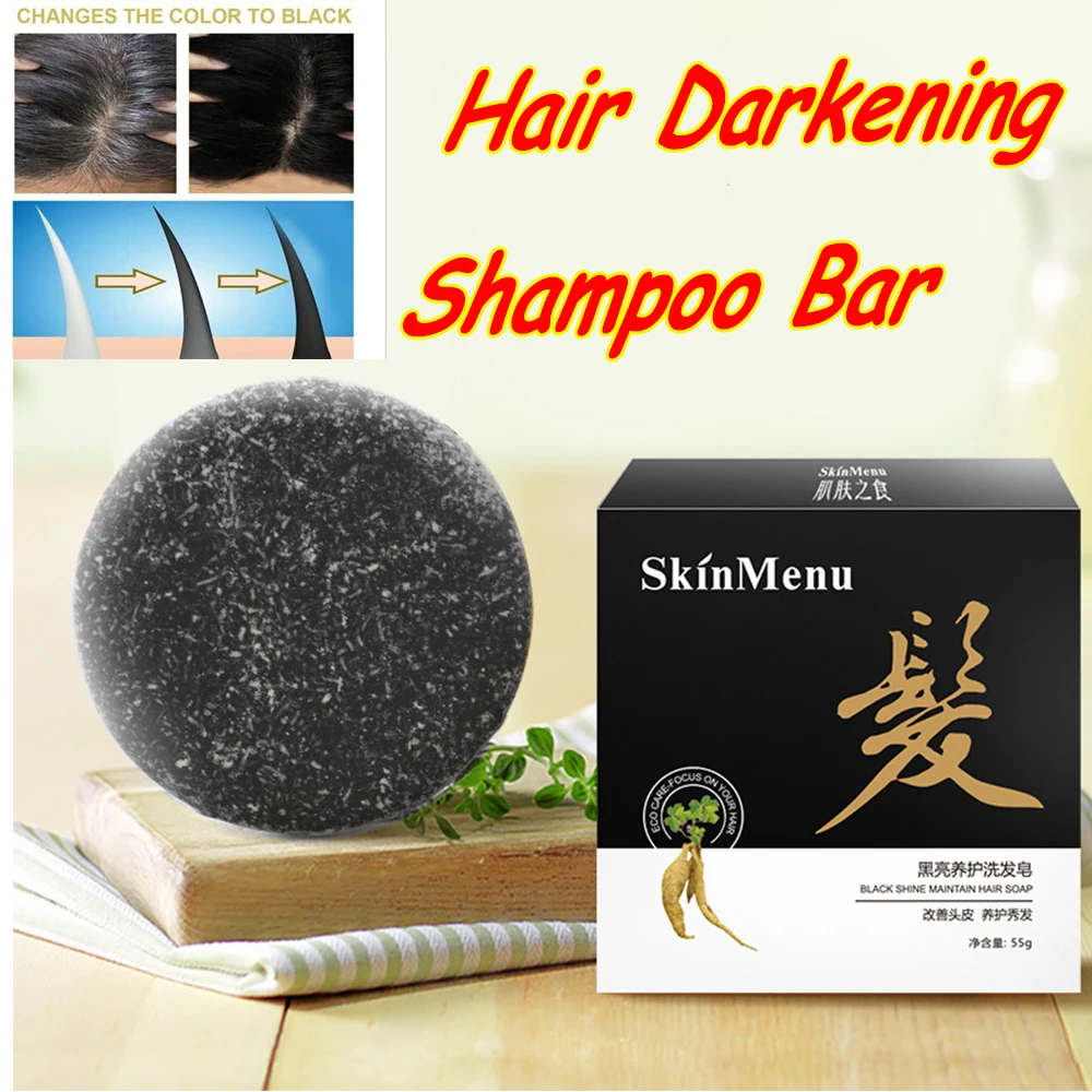 1PC Hair Darkening Shampoo Bar - He Shouwu Natural Organic Conditioner and Repair Moisturize Soothes the Scalp Oil Control 1PC Hair Darkening Shampoo Bar - He Shouwu Natural Organic Conditioner and Repair Moisturize Soothes the Scalp Oil Control