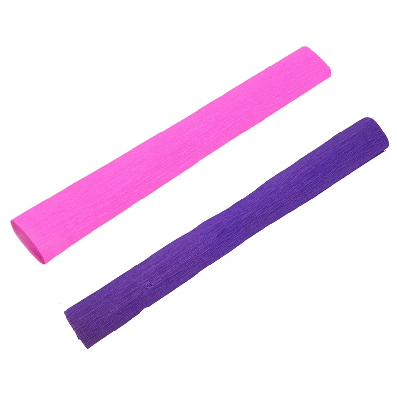 

2 Roll DIY Flower Packing Crepe Papers Handmade Materials Crinkled Paper for Birthday Wedding Party Decoration 250X50cmm(Dark Ro